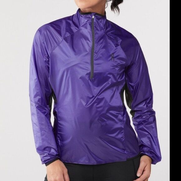 On Running Nano Jacket Womens Size S 1/2 Zip Purple Ultra Lite Water Wind Resist - Picture 1 of 9